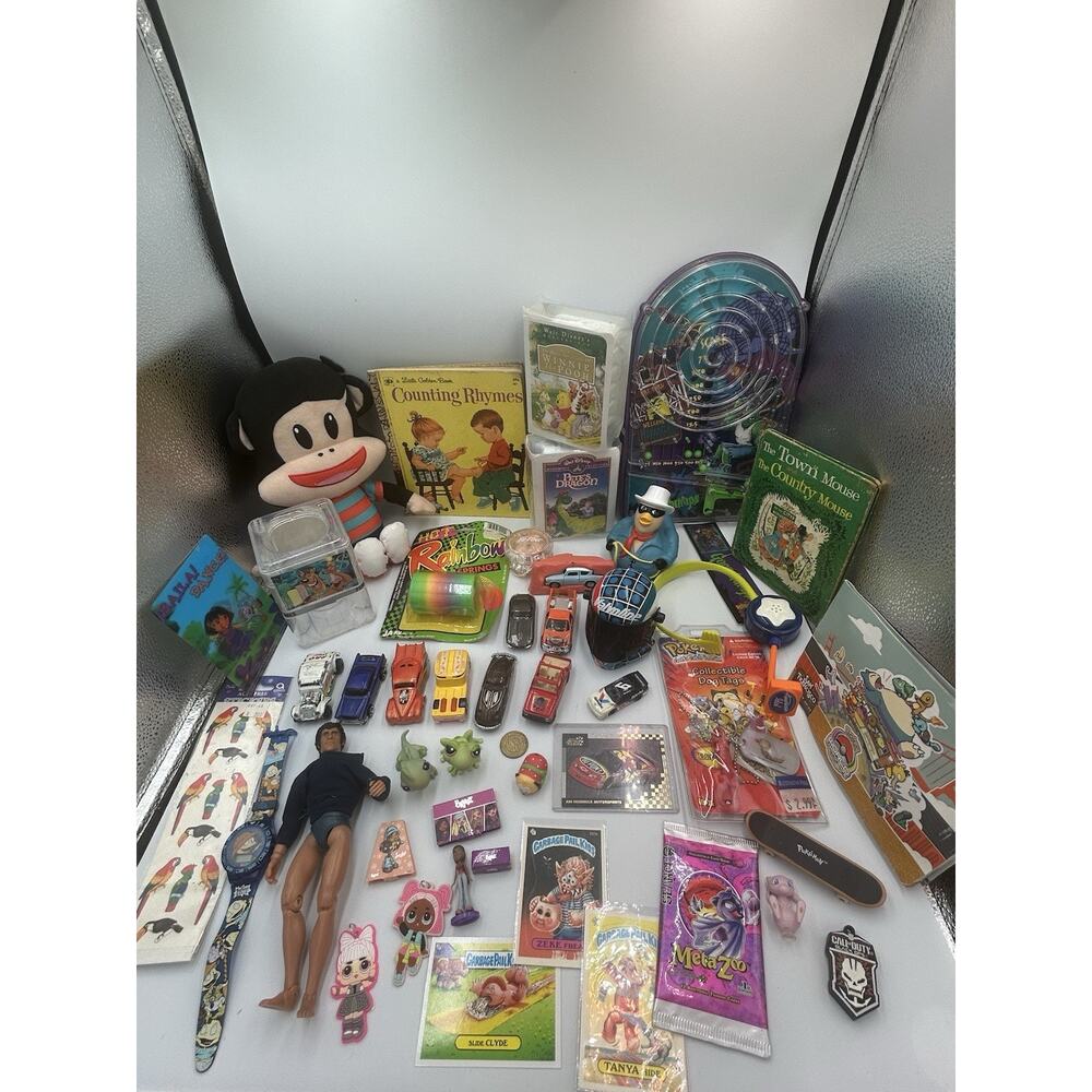 Vtg Toy Junk Drawer Lot Pokemon GPK Goosebumps Hot Wheels LPS Nascar Vtg To Mod